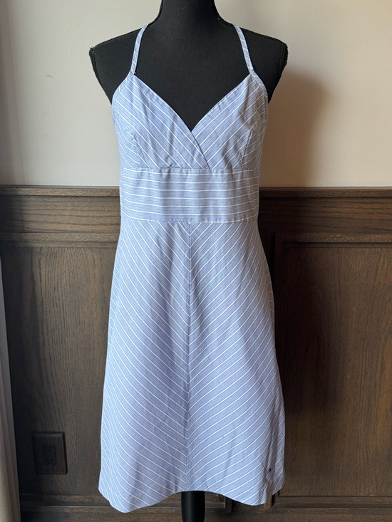 Tommy Hilfiger Dresses & Skirts - Tommy Hilfiger Light Blue & White Striped v neck cotton halter dress 12 EUC